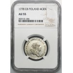 Poniatowski, Złotówka 1778 EB - NGC AU55 - RZADKA