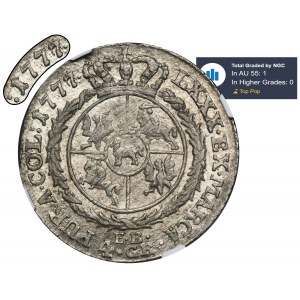 Poniatowski, Złotówka 1777 EB - NGC AU55 - RZADKA