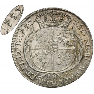 Augustus III of Poland, 1/4 Thaler Leipzig 1753 EC