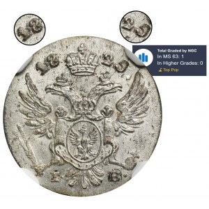 Królestwo Polskie, 5 groszy polskich Warszawa 1825 IB - NGC MS63 - RZADSZE