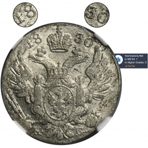 Polish Kingdom, 10 groszy Warsaw 1830 KG - NGC MS64 - RARE