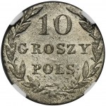 Królestwo Polskie, 10 groszy Warszawa 1830 KG - NGC MS64 - RZADSZE