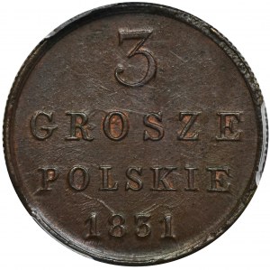Królestwo Polskie, 3 grosze polskie Warszawa 1831 KG - PCGS MS64 BN