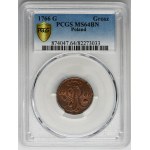 Poniatowski, Grosz Kraków 1766 G - PCGS MS64 BN - GABINET AUSRÜSTUNG