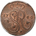 Poniatowski, Grosz Kraków 1766 G - PCGS MS64 BN - GABINETOWY EGZEMPLARZ