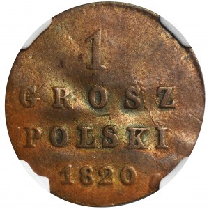 Królestwo Polskie, 1 grosz polski Warszawa 1820 IB - NGC VF DETAILS - DESTRUKT