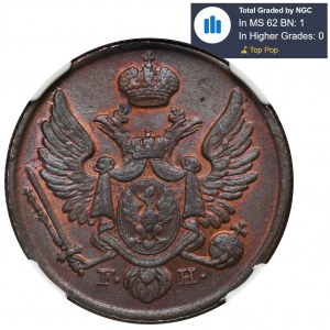 Polish Kingdom, 3 polish groschen Warsaw 1828 FH - NGC MS62 BN