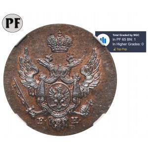 Królestwo Polskie, 1 grosz polski Warszawa 1828 FH - NGC PF65 BN