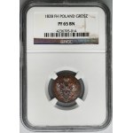 Królestwo Polskie, 1 grosz polski Warszawa 1828 FH - NGC PF65 BN