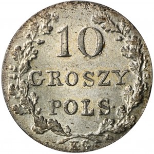 Novemberaufstand, 10 groszy Warschau 1831 KG - gebogene Adlertatzen