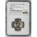 August II Mocny, Medal Pokój w Altranstadt 1706 - NGC MS62 - RZADKI