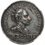 August II. der Starke, Frieden von Altranstadt 1706 Medaille - NGC MS62 - RARE