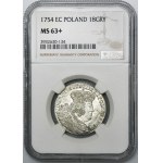 Augustus III of Poland, 1/4 Thaler Leipzig 1754 EC - NGC MS63+