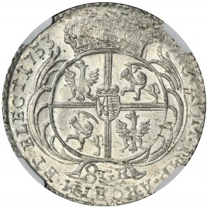 August III Sas, Dwuzłotówka Lipsk 1753 - NGC MS62 - bez EC