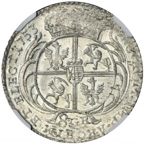 Augustus III of Poland, 8 Groschen Leipzig 1753 - NGC MS62 - without EC