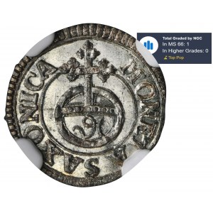 Augustus II the Strong, Pfennig Dresden 1708 ILH - NGC MS66 - VERY RARE