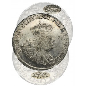 August III Sas, Złotówka Gdańsk 1762 REOE - NGC AU58