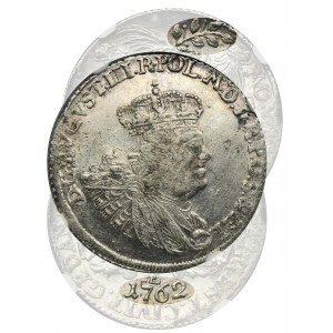 August III of Poland, 30 Groschen Danzig 1762 REOE - NGC AU58