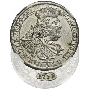 August III Sas, Ort Gdańsk 1759 CHS - NGC MS61 - RZADKI