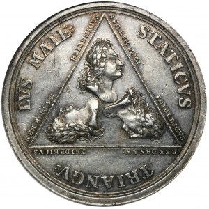 August II Mocny, Medal Alians Trzech Fryderyków 1709 - NGC AU58