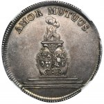 August III Sas, Gulden zaślubinowy (2/3 Talara) Drezno 1747 - NGC AU58 - RZADKI