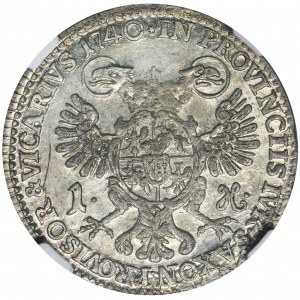 Augustus III of Poland, Groschen Dresden 1740 - NGC AU55