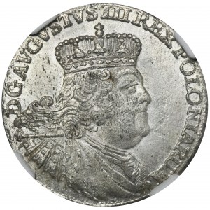 Augustus III of Poland, 6 Groschen Leipzig 1756 EC - NGC MS64