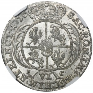 Augustus III of Poland, 6 Groschen Leipzig 1756 EC - NGC MS64