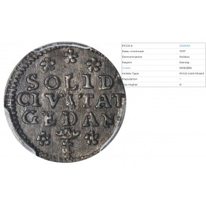 August III Sas, Szeląg Gdańsk 1757 - PCGS MS62 BN