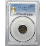 August III Sas, Szeląg Gdańsk 1757 - PCGS MS62 BN