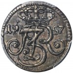 Augustus III of Poland, Schilling Danzig 1757 - PCGS MS62 BN