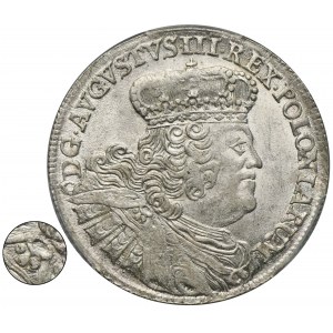 Augustus III of Poland, 1/4 Thaler Leipzig 1755 EC - PCGS MS62 - large bust