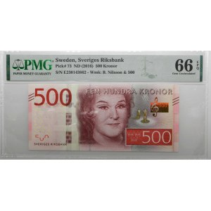 Szwecja, 500 koron (2016) - PMG 66 EPQ