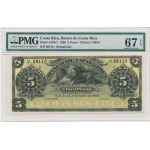 Costa Rica, 5 Pesos 1899 - PMG 67 EPQ