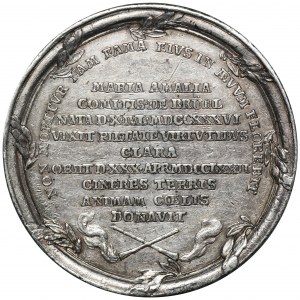 Poniatowski, Medal na okoliczność śmierci Marii Amalii Mniszech 1772