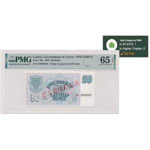 Latvia, 50 Rublu 1992 - WZÓR - PMG 65 EPQ