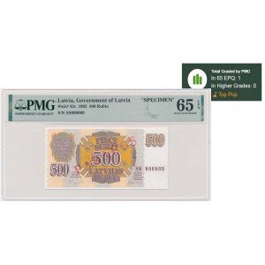 Łotwa, 500 rubli 1992 - WZÓR - PMG 65 EPQ