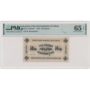 Łotwa, 50 kopiejek (1915) - PMG 65 EPQ