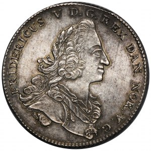 Norwegia, Frederik V, Talar (6 Mark) 1749 - RZADKI