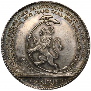 Norwegia, Frederik V, Talar (6 Mark) 1749 - RZADKI