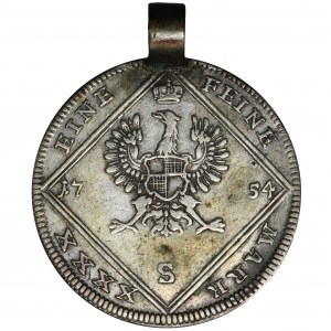 Niemcy, Brandenburg-Ansbach, Karl Wilhelm Friedrich, 30 Kreuzer (1/2 Gulden) Schwabach 1754 S - RARE