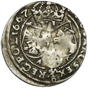 John II Casimir, 6 Groschen Bromberg 1667 AT