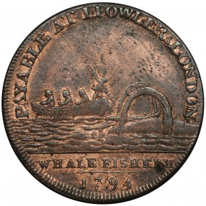 England, Middlesex, Fowler's London, 1/2-Pence-Münze 1794