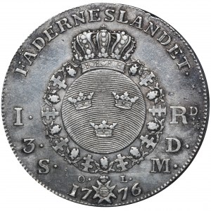 Schweden, Gustav III, Taler (riksdaler) Stockholm 1776