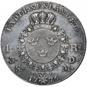 Sweden, Gustav III, Riksdaler Stockholm 1776