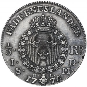 Schweden, Gustav III, 1/3 Taler (riksdaler) Stockholm 1776