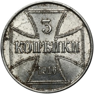 Ost, 3 Kopeken Hamburg 1916 J