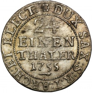 August III Sas, 1/24 Taler (Pfennig) Dresden 1755 FWôF