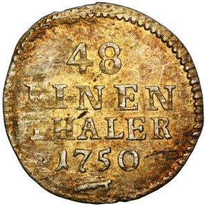 August III Sas, 1/48 Taler (Halbergroschen) Dresden 1750 FWôF
