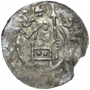 Bohemia, Bretislav II, Denarius - pearl border